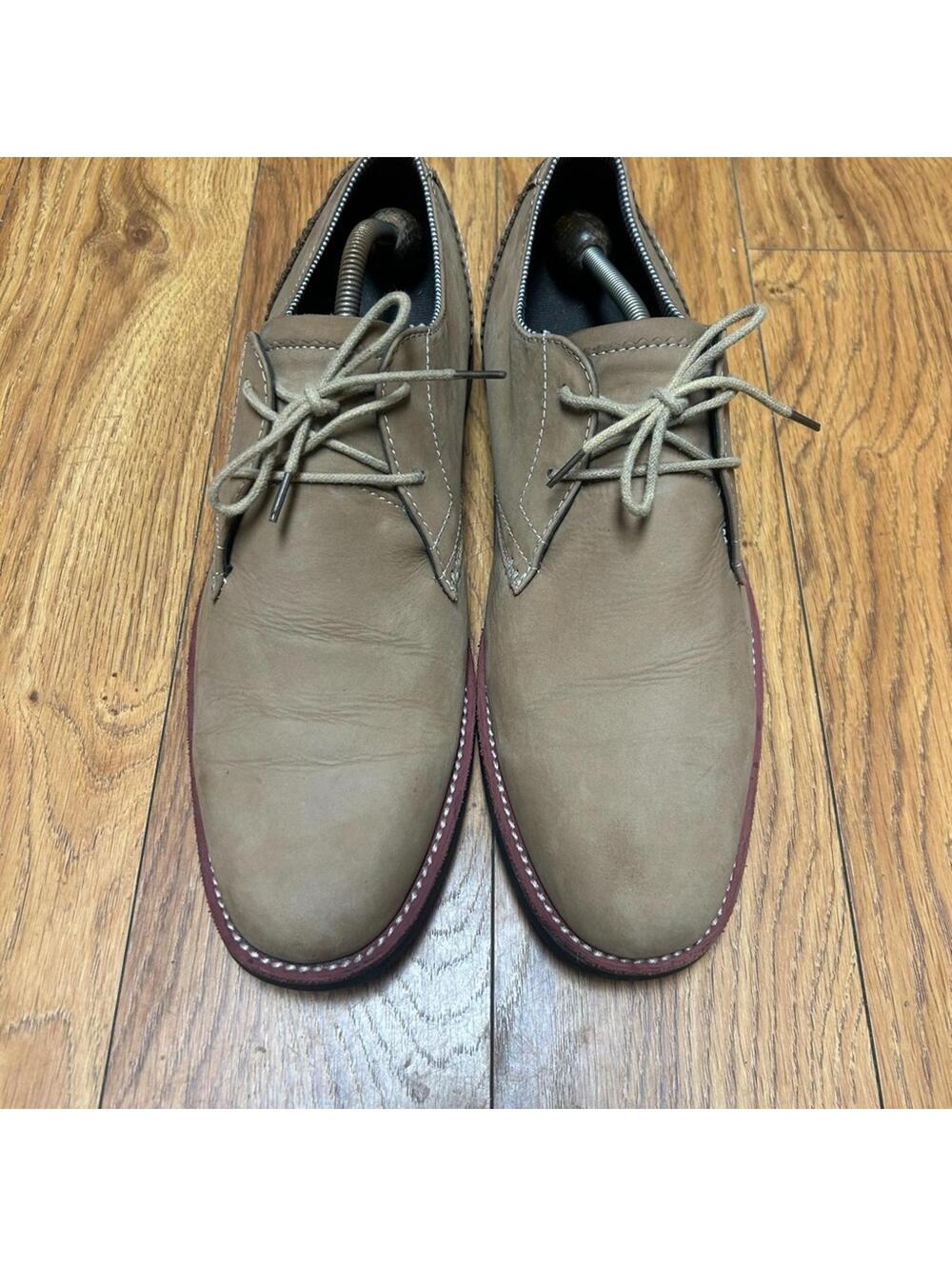 Original Penguin Khaki Brown Leather Lace-Up Oxfords | Size 13
